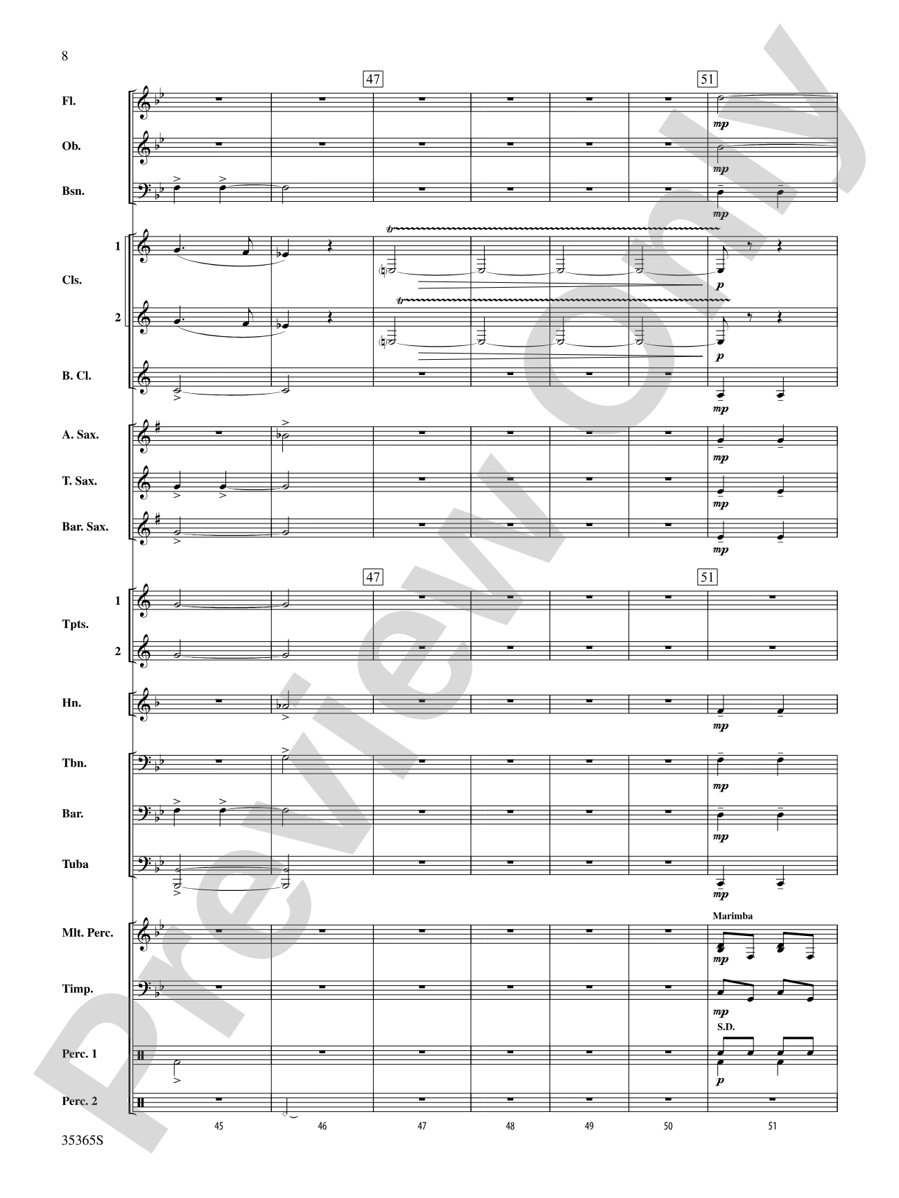 Ritual Fire Dance (From El Amor Brujo): Concert Band Conductor Score & Parts