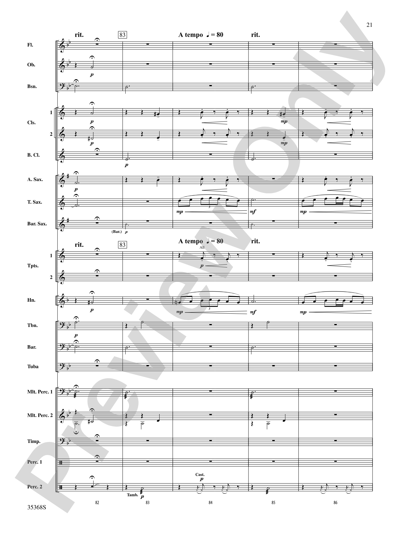 The Legend of Asturias: Concert Band Conductor Score & Parts