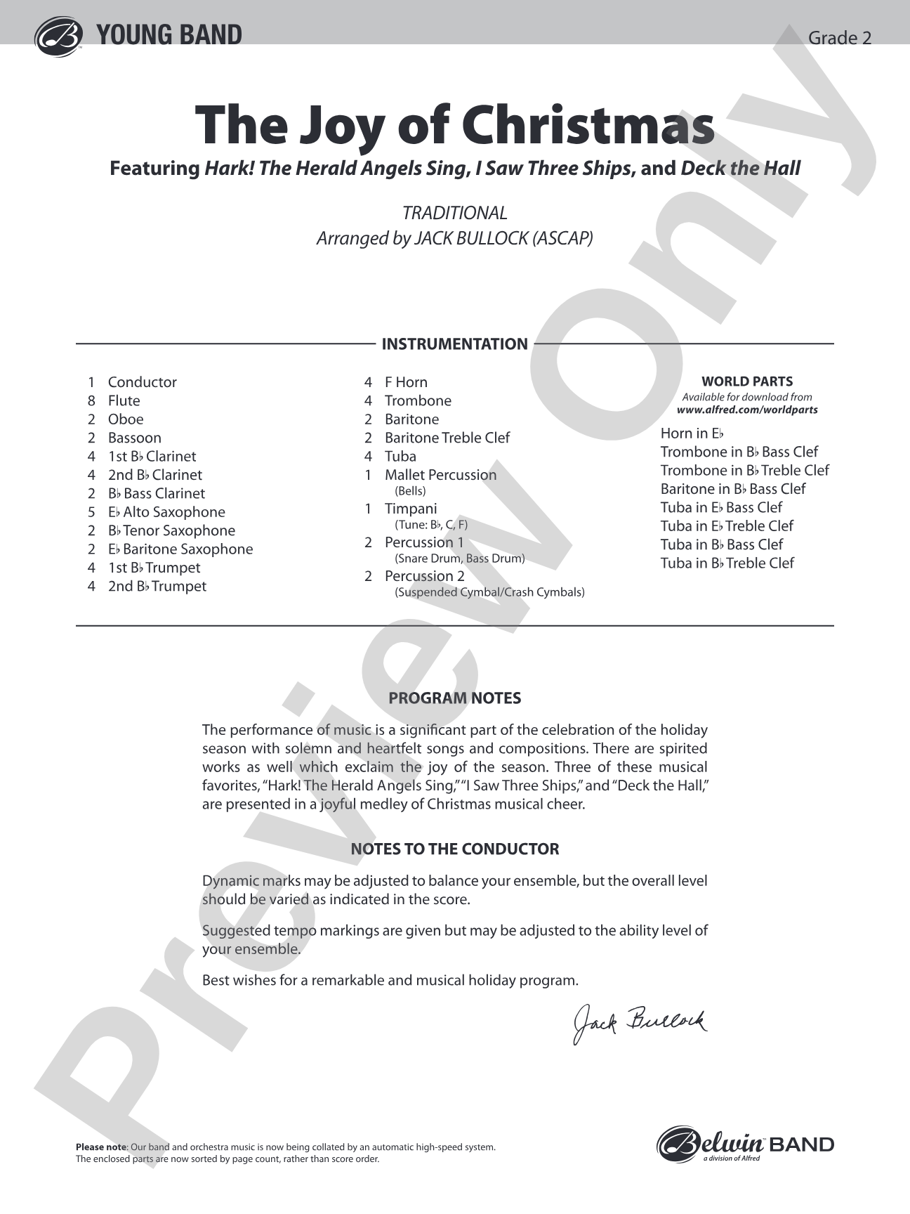 The Joy of Christmas: Concert Band Conductor Score & Parts