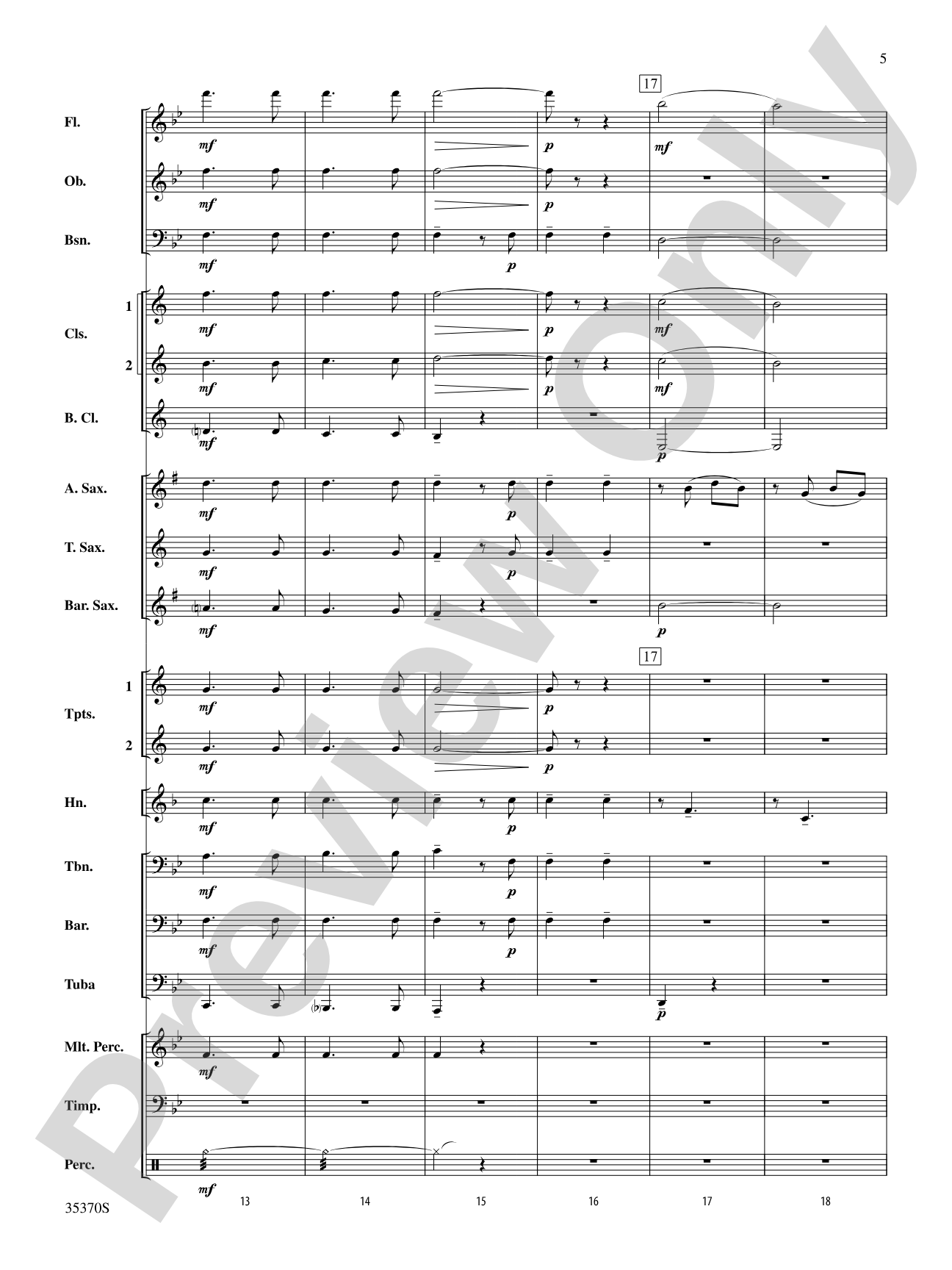 Andante (from Prince Igor): Concert Band Conductor Score & Parts