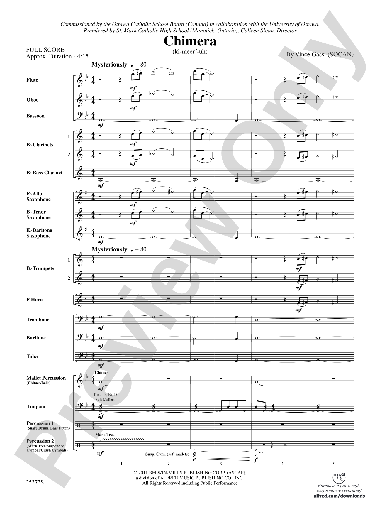 Chimera: Concert Band Conductor Score & Parts