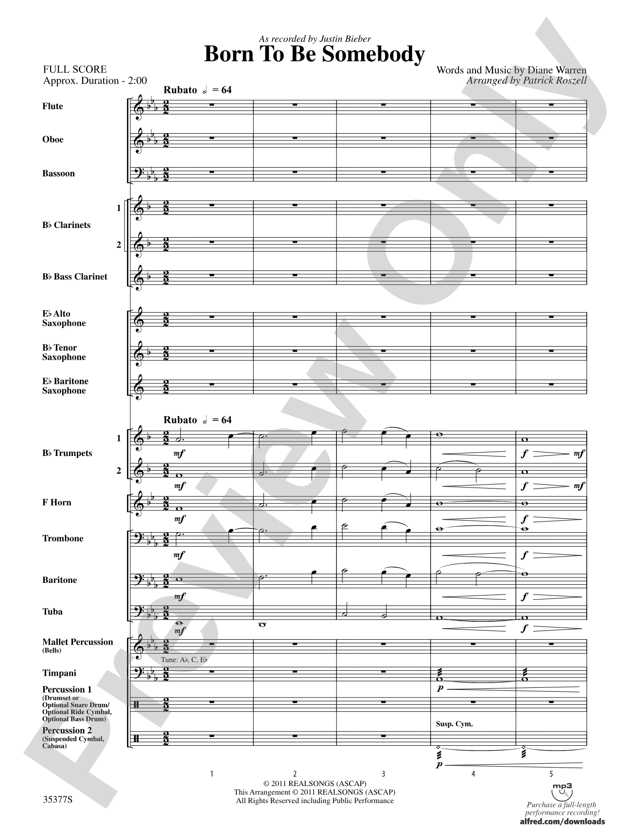 Born to be Somebody: Concert Band Conductor Score & Parts
