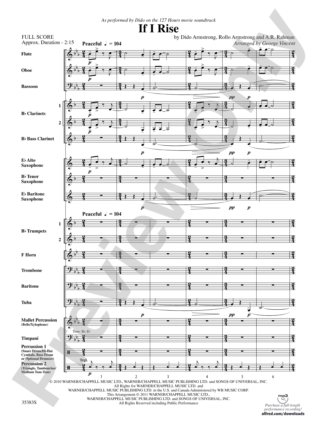 If I Rise: Concert Band Conductor Score & Parts