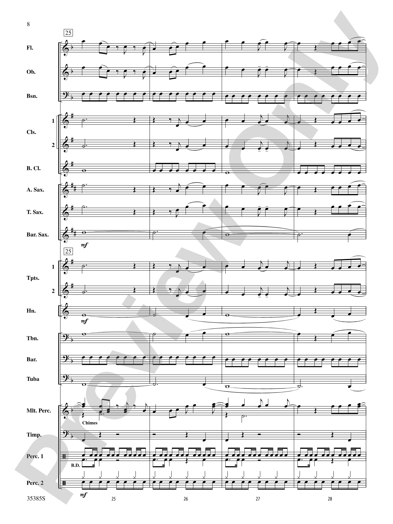 Just the Way You Are (Amazing): Concert Band Conductor Score & Parts