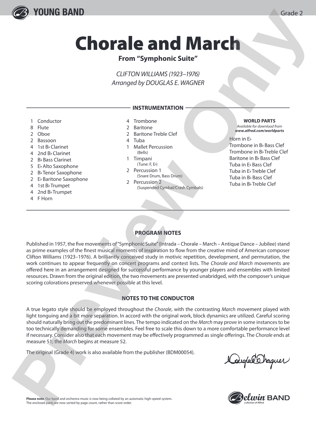 Chorale and March: Concert Band Conductor Score & Parts