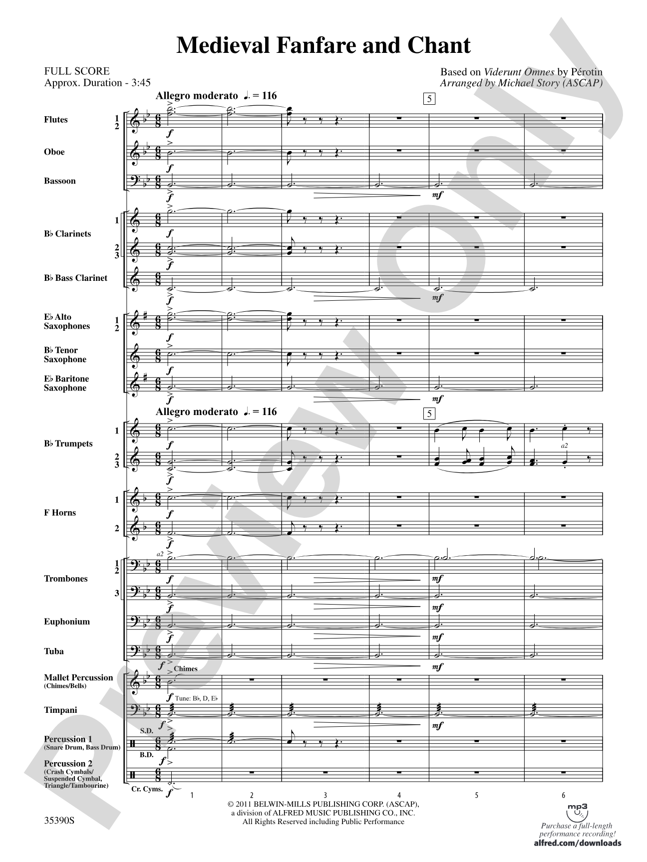 Medieval Fanfare and Chant: Concert Band Conductor Score & Parts