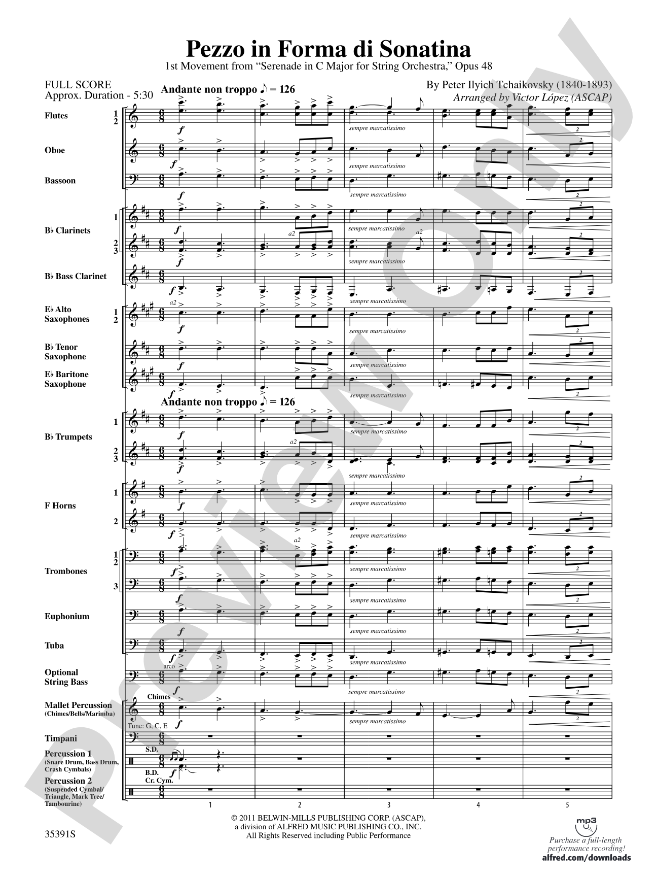 Pezzo in forma di Sonatina: Concert Band Conductor Score & Parts