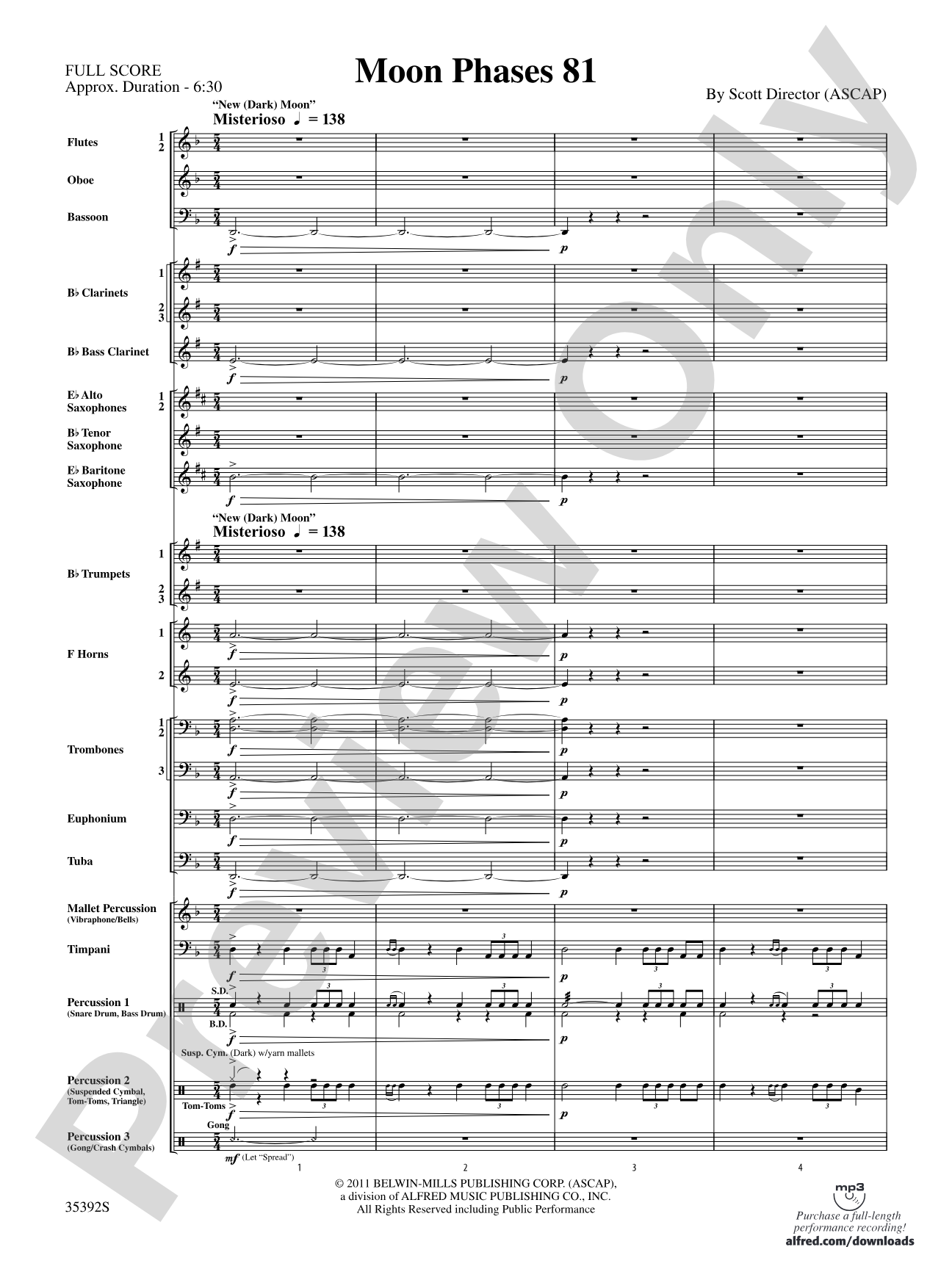 Moon Phases 81: Concert Band Conductor Score & Parts