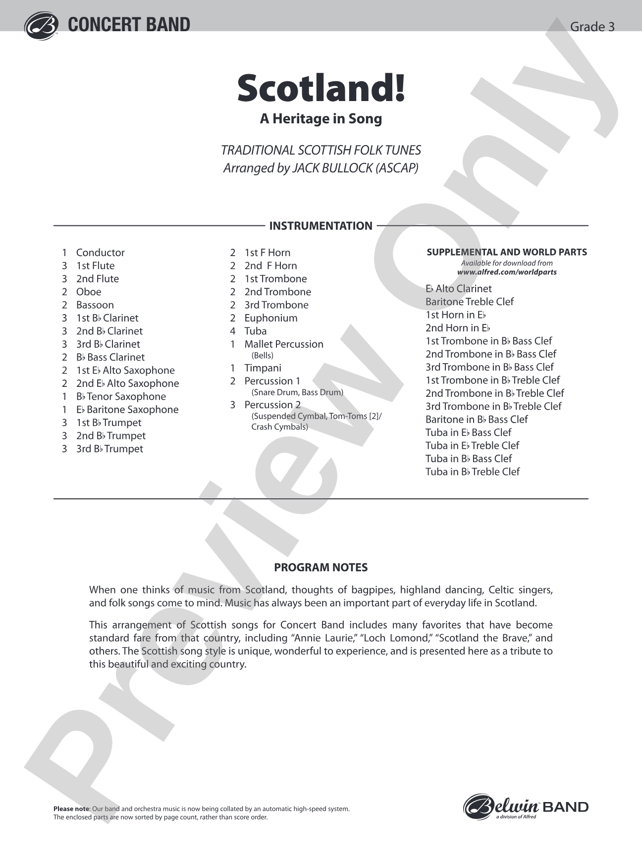 Scotland!: Concert Band Conductor Score & Parts