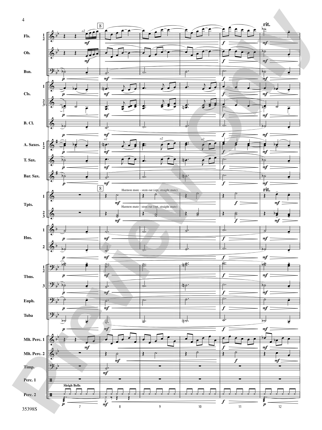 Sleep in Heavenly Peace: Concert Band Conductor Score & Parts