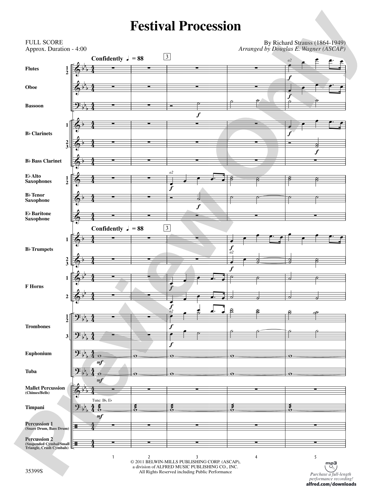 Festival Procession: Concert Band Conductor Score & Parts