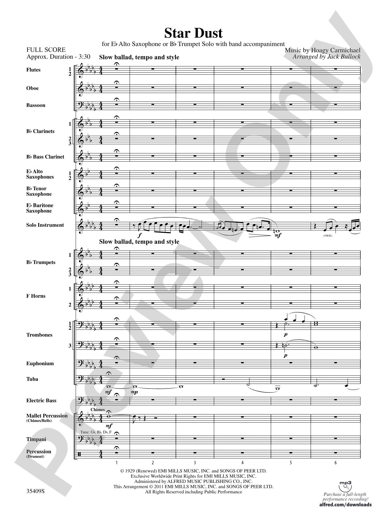 Star Dust: Concert Band Conductor Score & Parts
