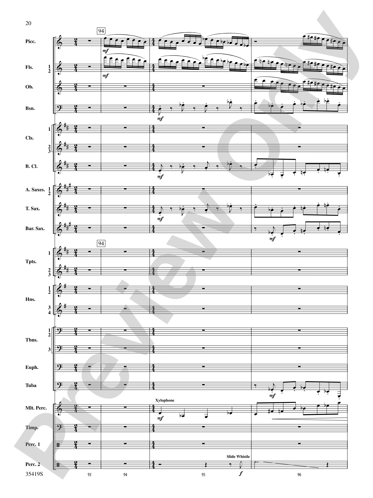 Coyote Falls (from Looney Tunes 3D): Concert Band Conductor Score & Parts