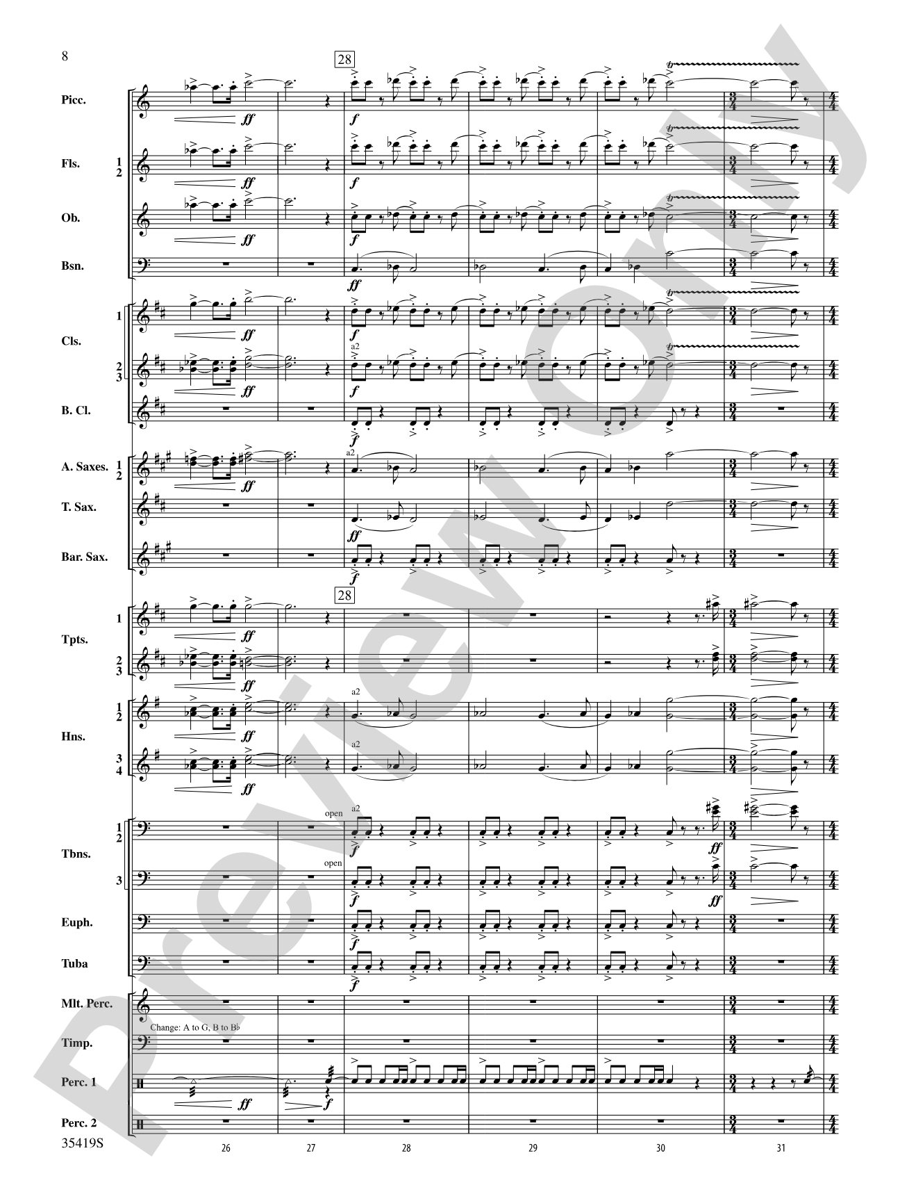 Coyote Falls (from Looney Tunes 3D): Concert Band Conductor Score & Parts