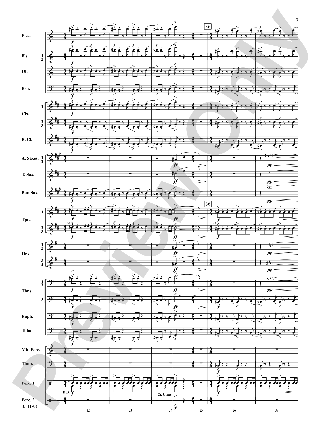 Coyote Falls (from Looney Tunes 3D): Concert Band Conductor Score & Parts