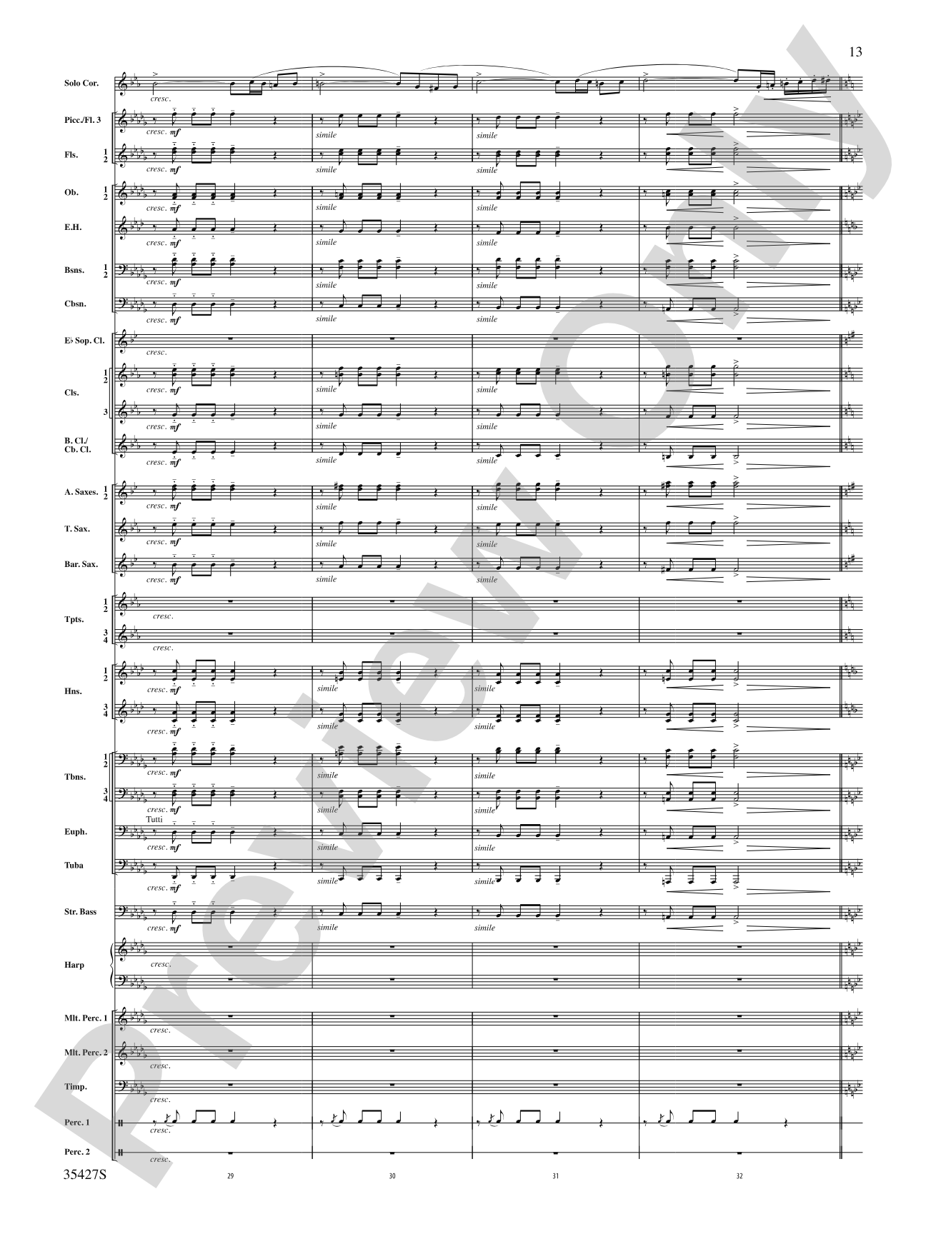 Fantasie Brillante: Concert Band Conductor Score & Parts