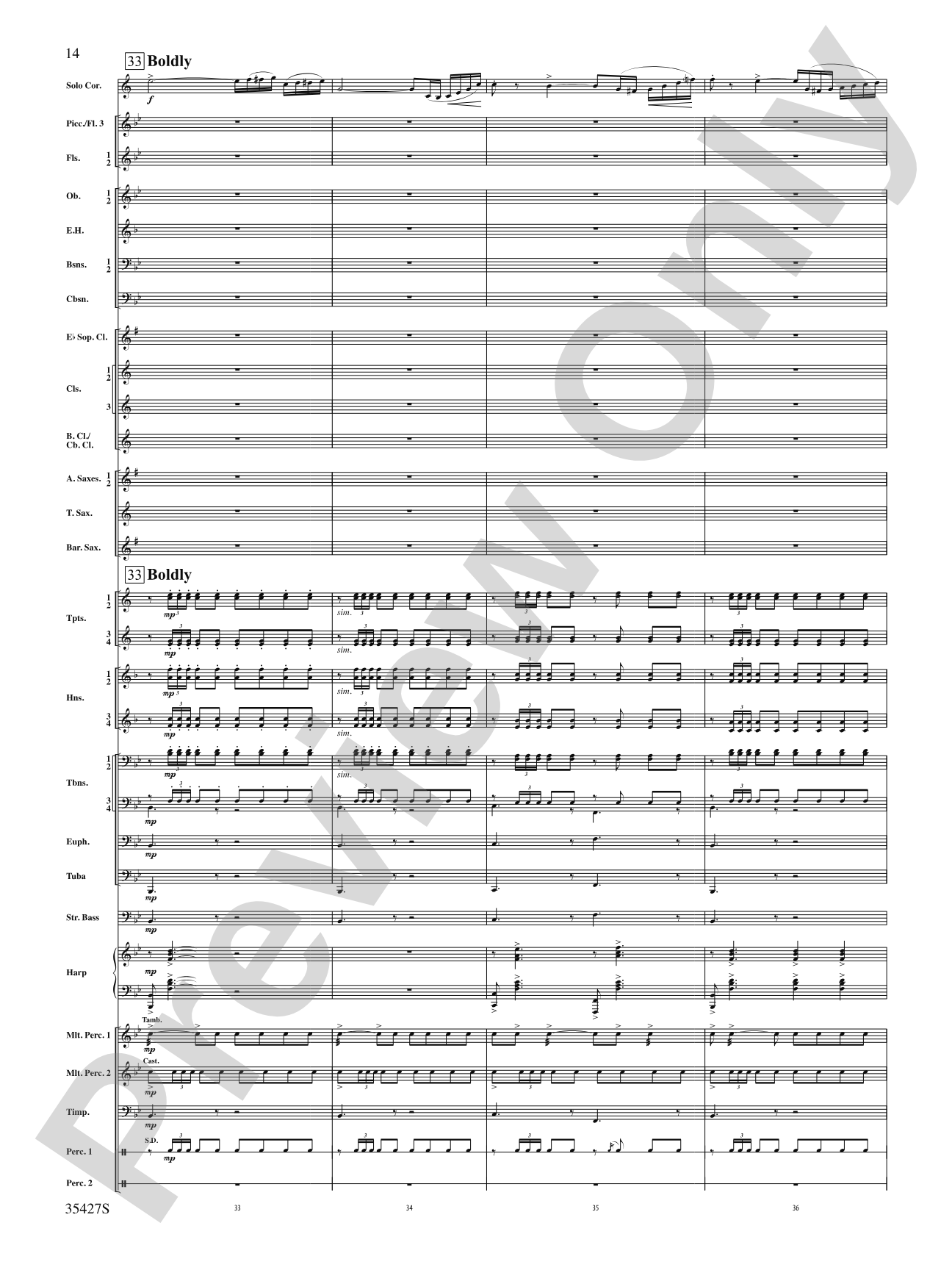 Fantasie Brillante: Concert Band Conductor Score & Parts