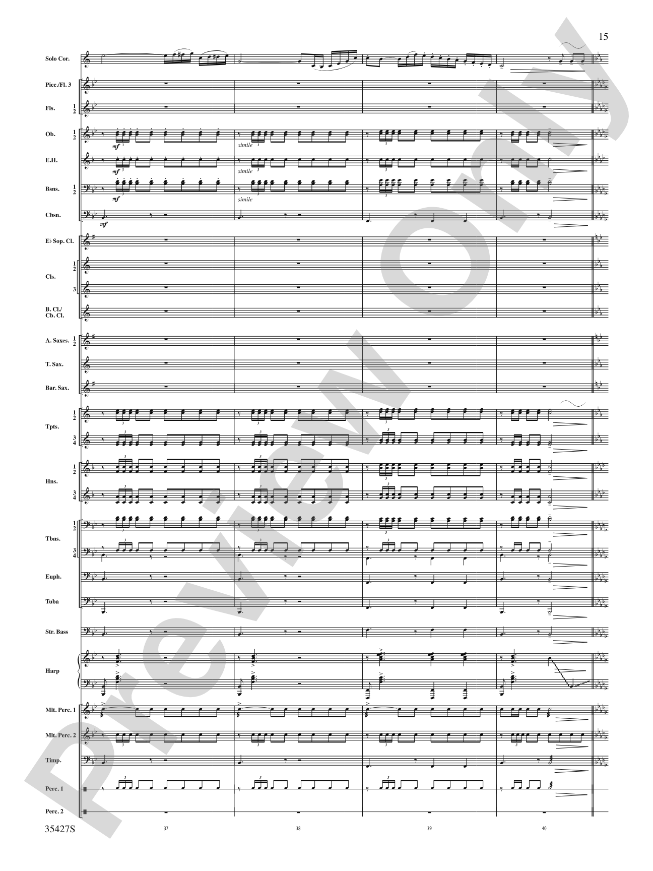 Fantasie Brillante: Concert Band Conductor Score & Parts