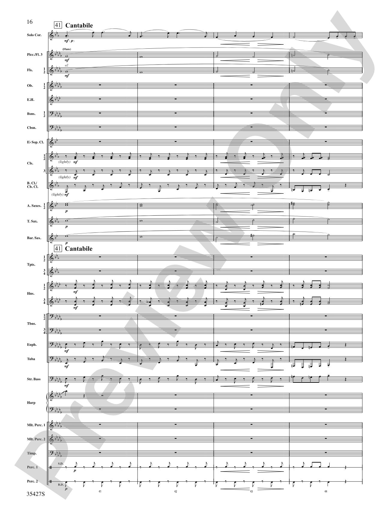 Fantasie Brillante: Concert Band Conductor Score & Parts