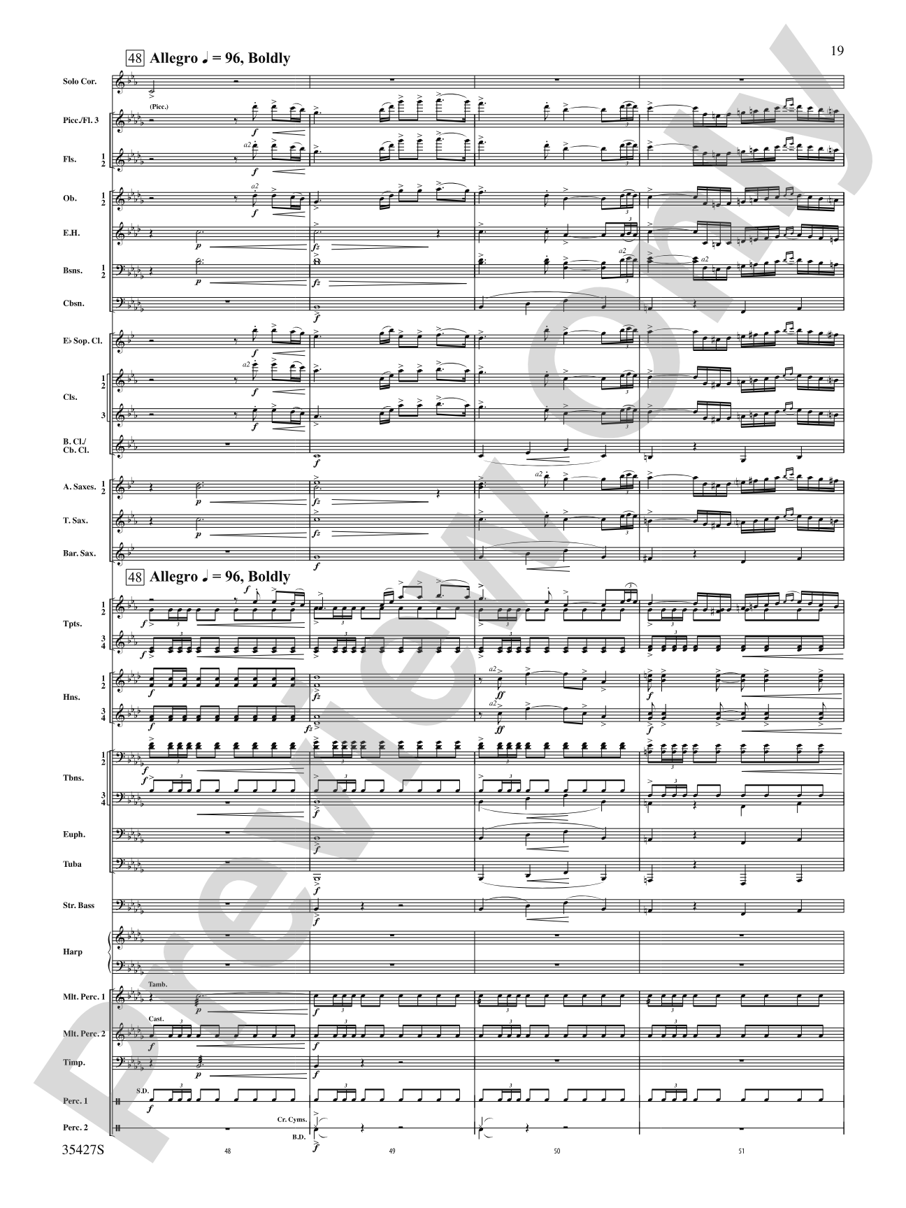 Fantasie Brillante: Concert Band Conductor Score & Parts