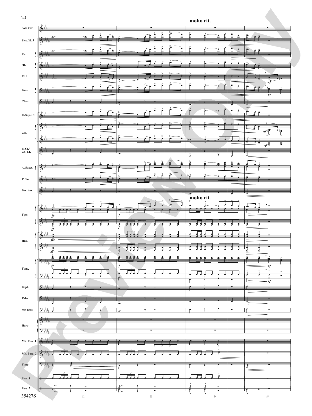 Fantasie Brillante: Concert Band Conductor Score & Parts