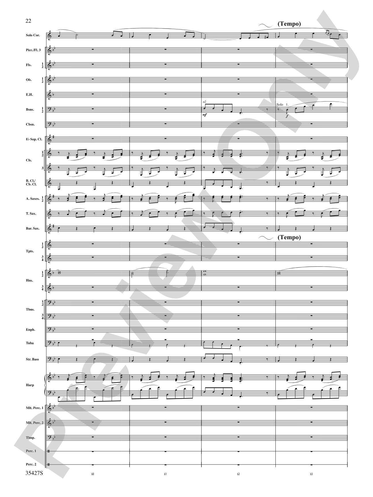 Fantasie Brillante: Concert Band Conductor Score & Parts