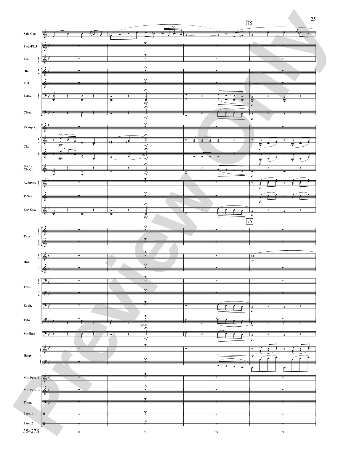 Fantasie Brillante: Concert Band Conductor Score & Parts
