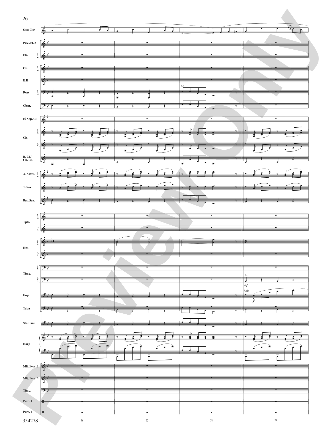 Fantasie Brillante: Concert Band Conductor Score & Parts