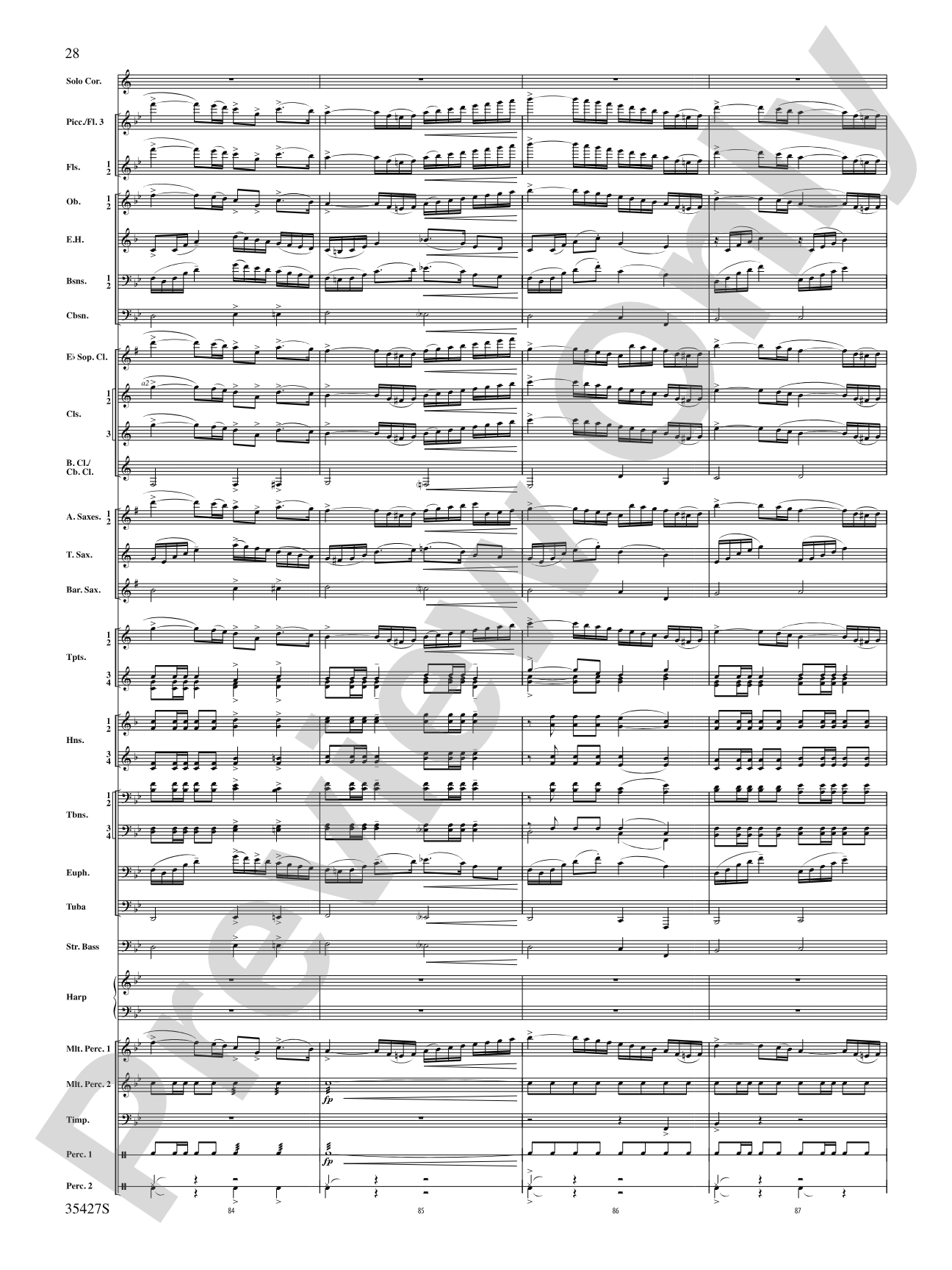 Fantasie Brillante: Concert Band Conductor Score & Parts