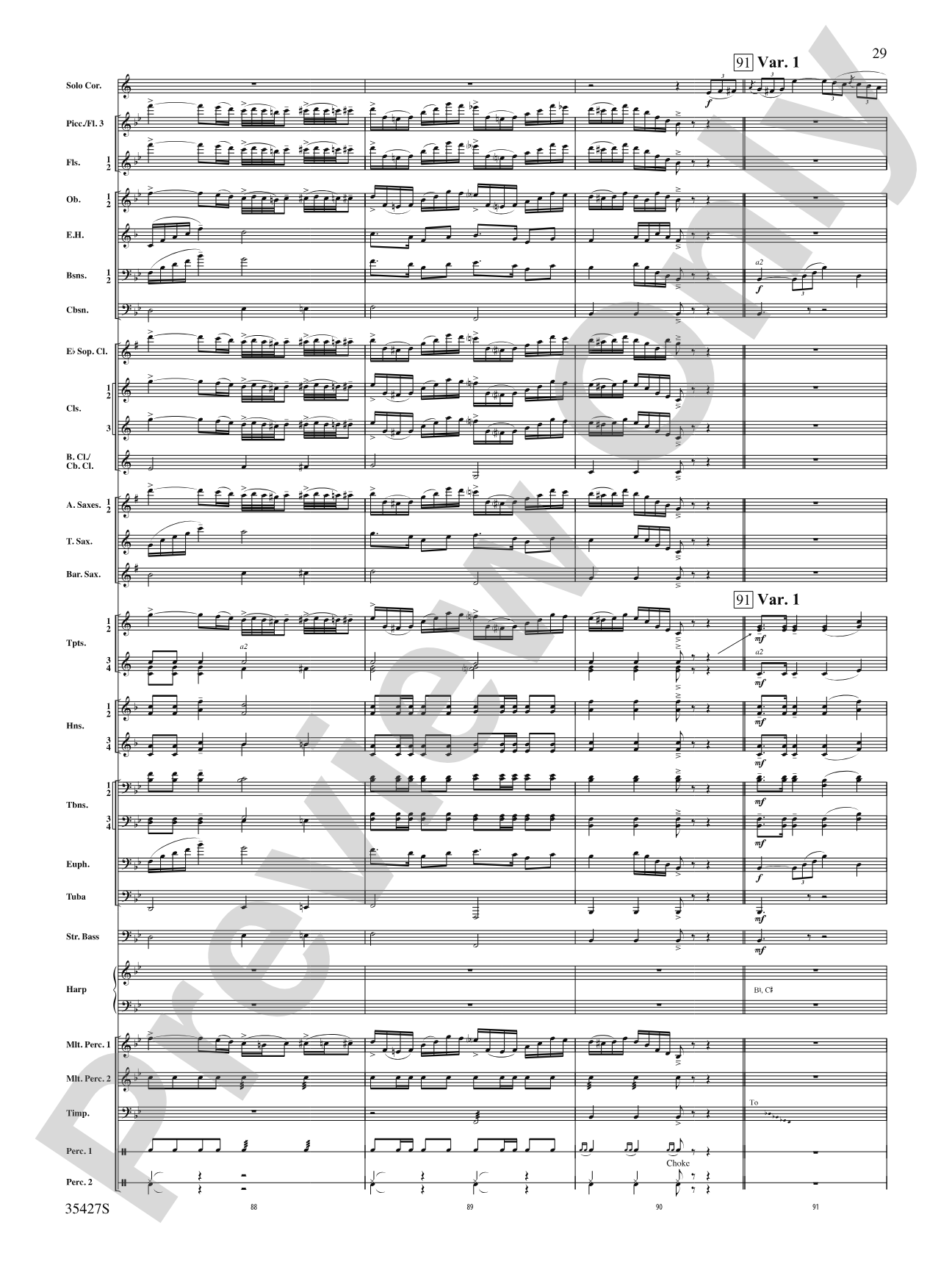 Fantasie Brillante: Concert Band Conductor Score & Parts