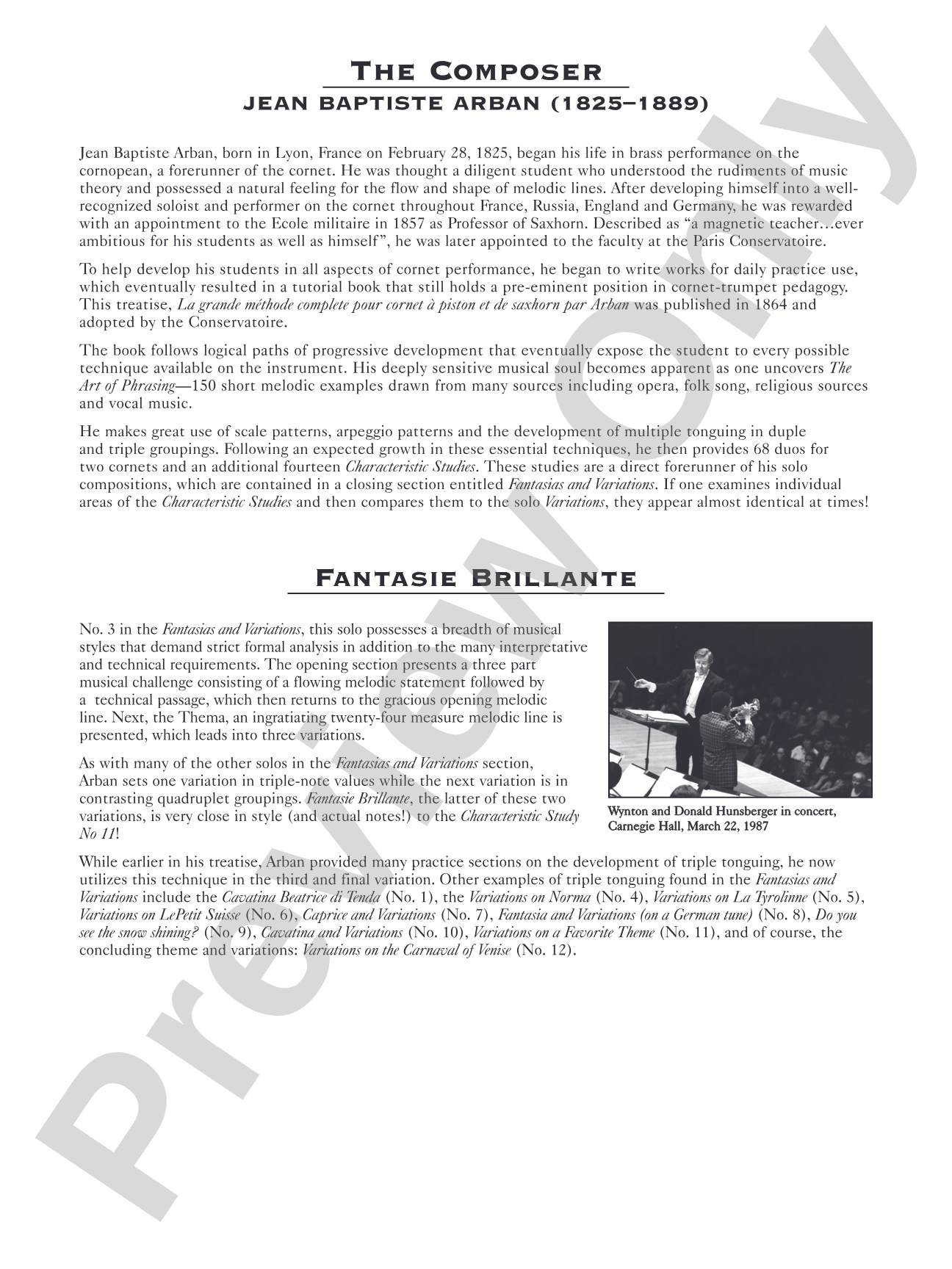 Fantasie Brillante: Concert Band Conductor Score & Parts