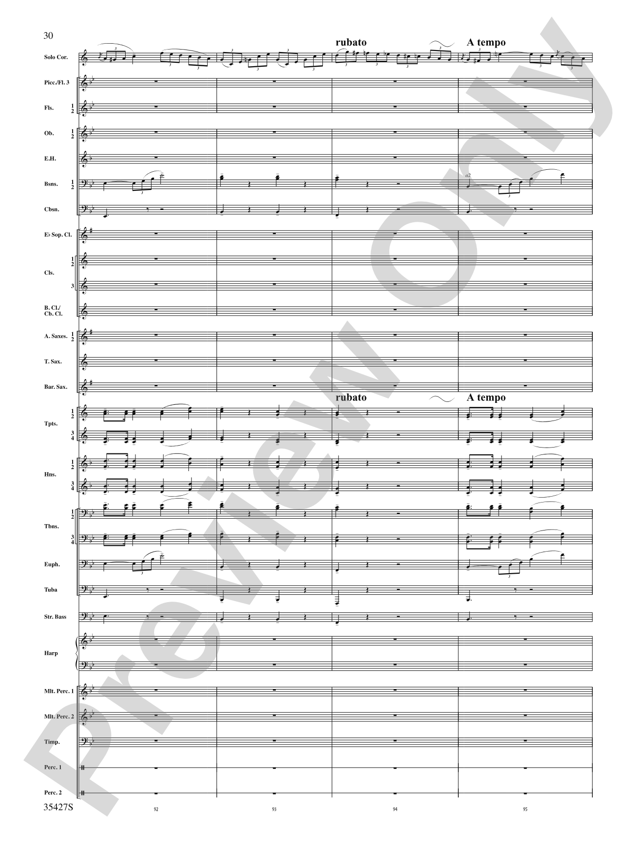Fantasie Brillante: Concert Band Conductor Score & Parts