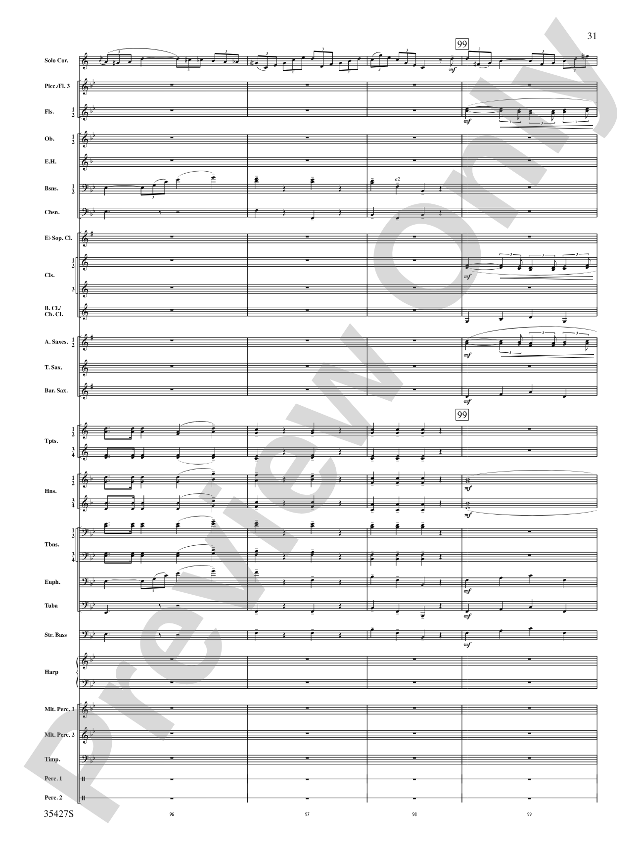 Fantasie Brillante: Concert Band Conductor Score & Parts