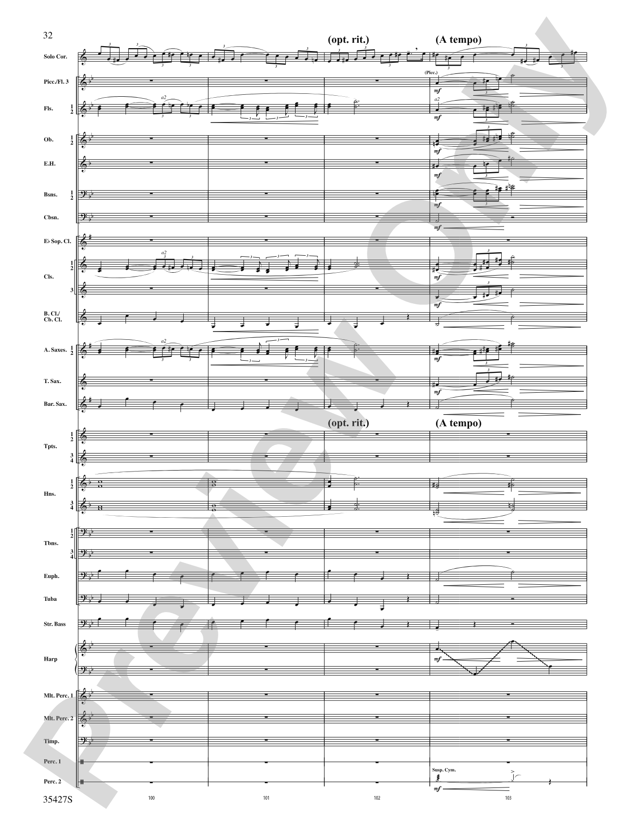 Fantasie Brillante: Concert Band Conductor Score & Parts