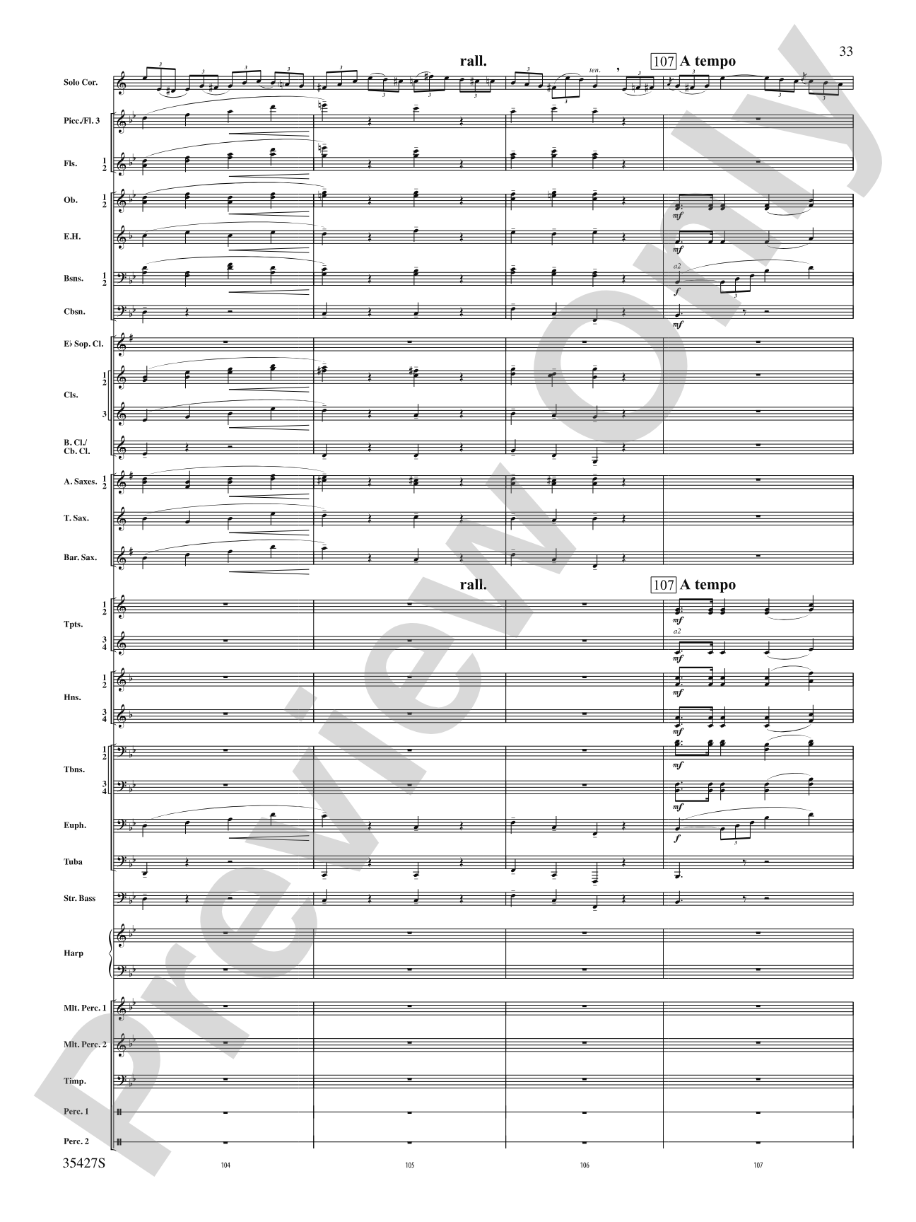 Fantasie Brillante: Concert Band Conductor Score & Parts