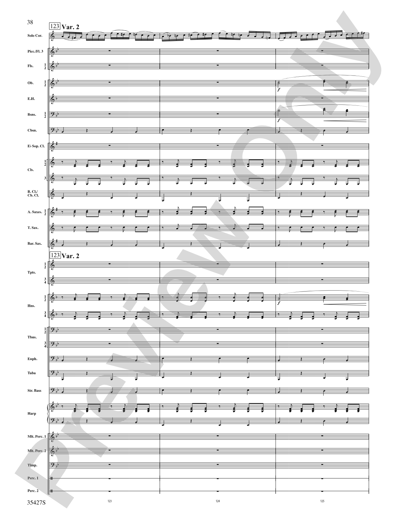 Fantasie Brillante: Concert Band Conductor Score & Parts