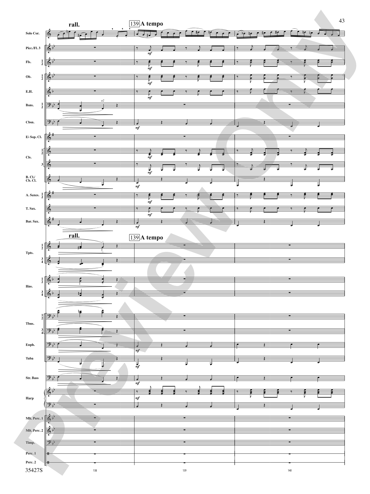 Fantasie Brillante: Concert Band Conductor Score & Parts