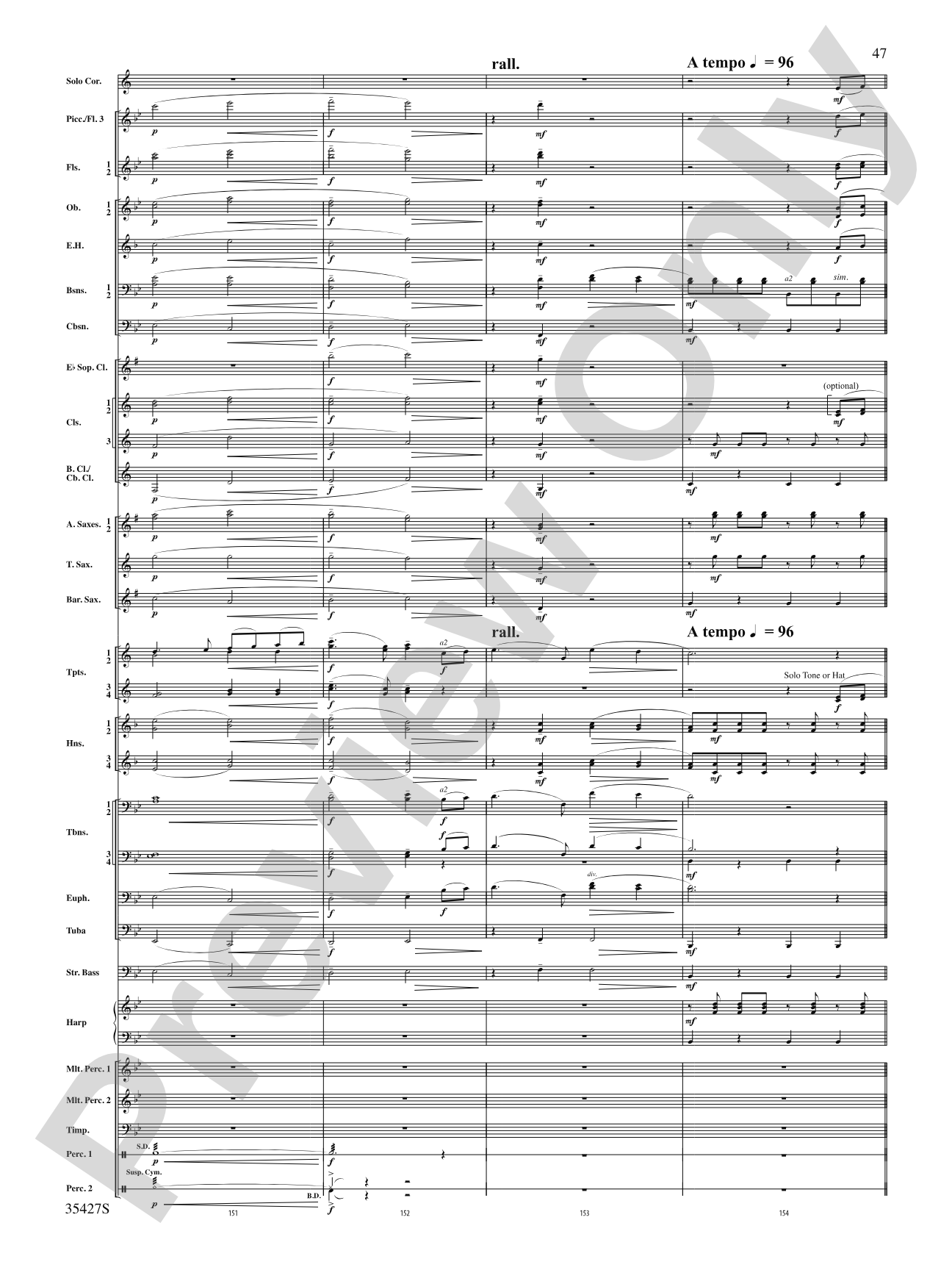 Fantasie Brillante: Concert Band Conductor Score & Parts