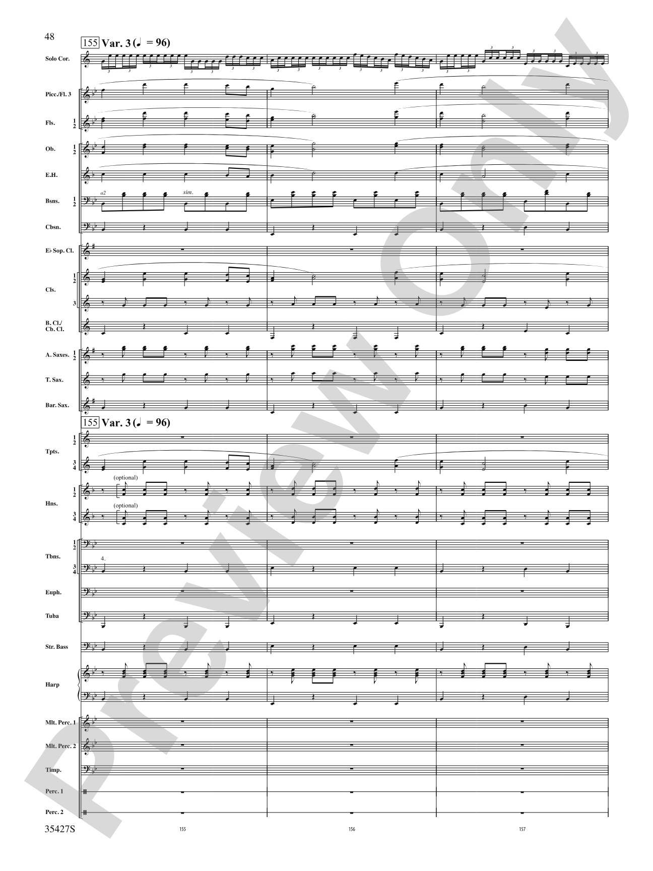 Fantasie Brillante: Concert Band Conductor Score & Parts