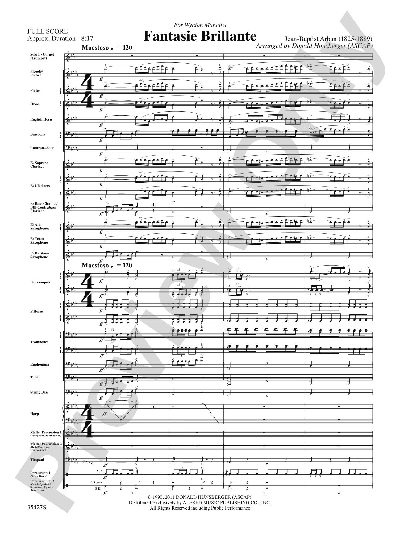 Fantasie Brillante: Concert Band Conductor Score & Parts
