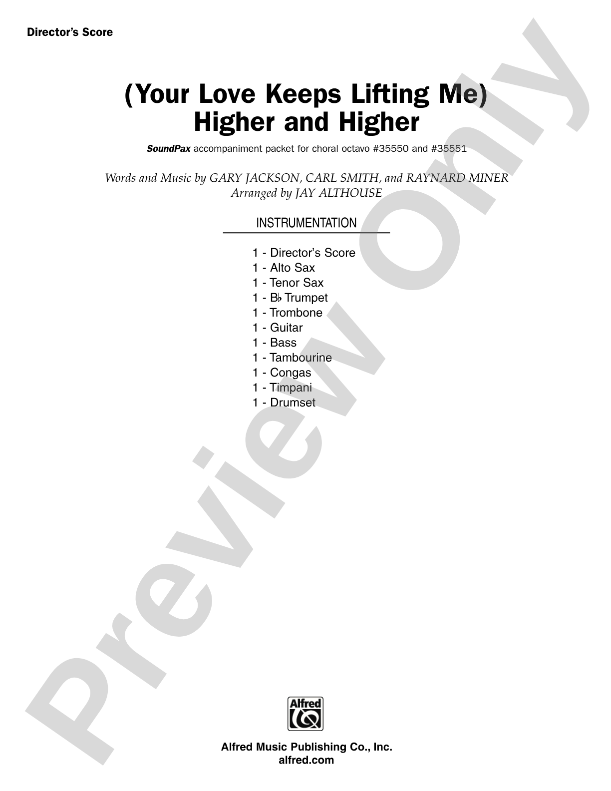 (Your Love Keeps Lifting Me) Higher and Higher: Score: Choral SoundPax