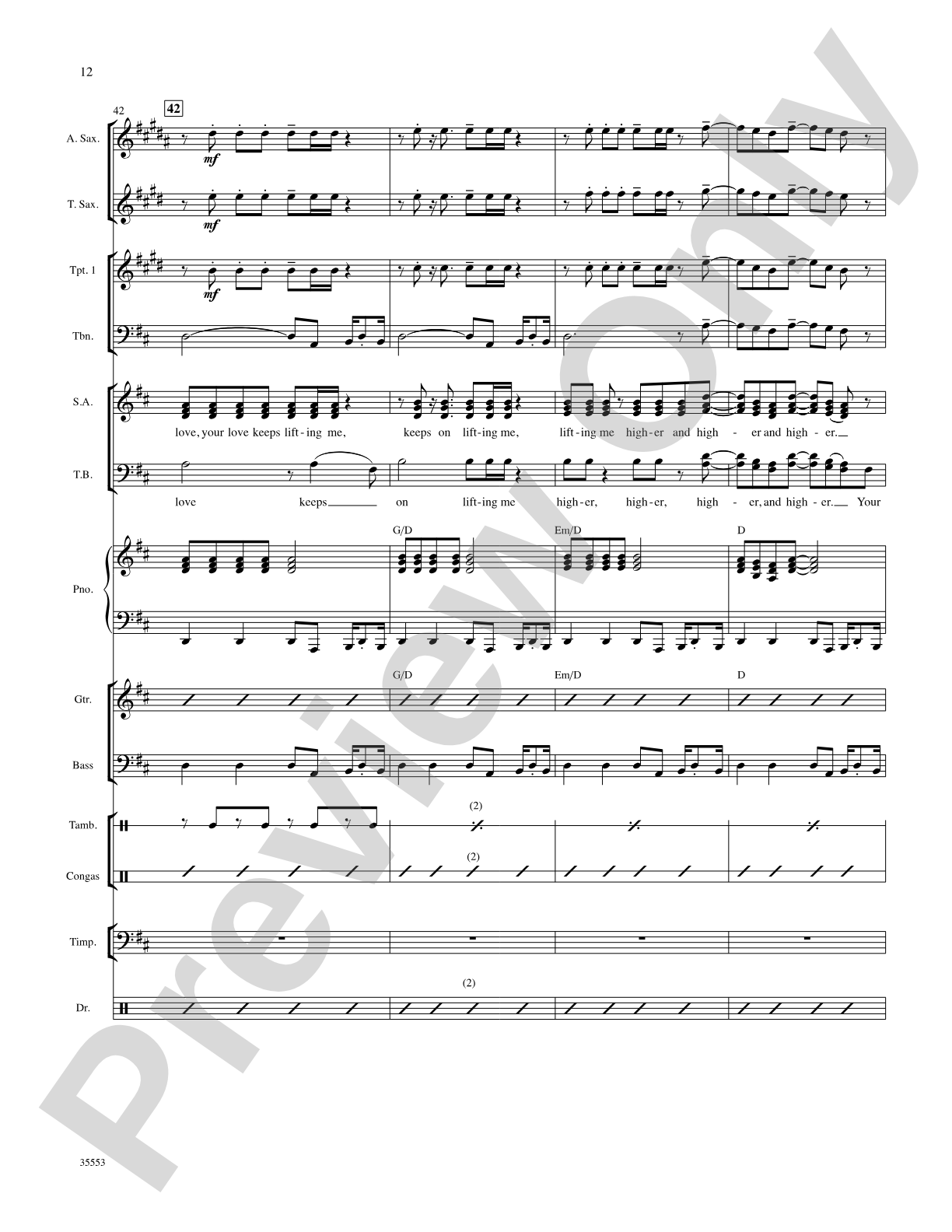 (Your Love Keeps Lifting Me) Higher and Higher: Score: Choral SoundPax