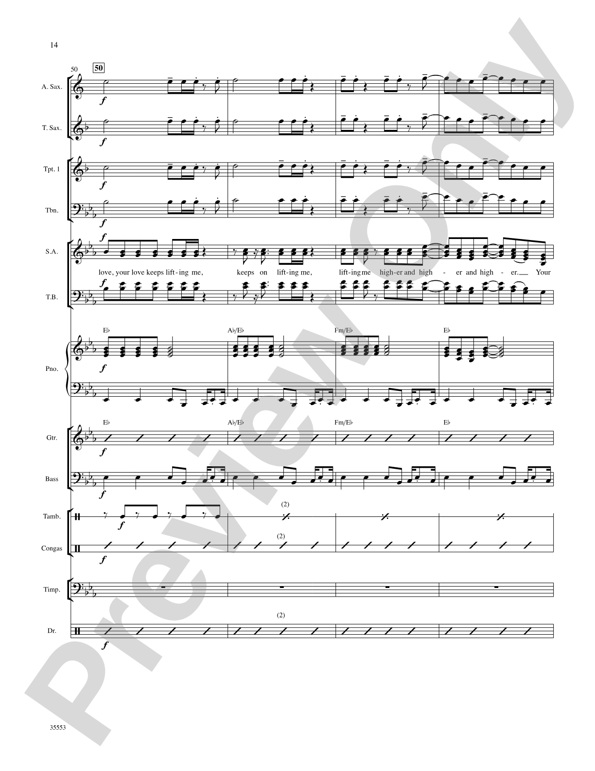 (Your Love Keeps Lifting Me) Higher and Higher: Score: Choral SoundPax