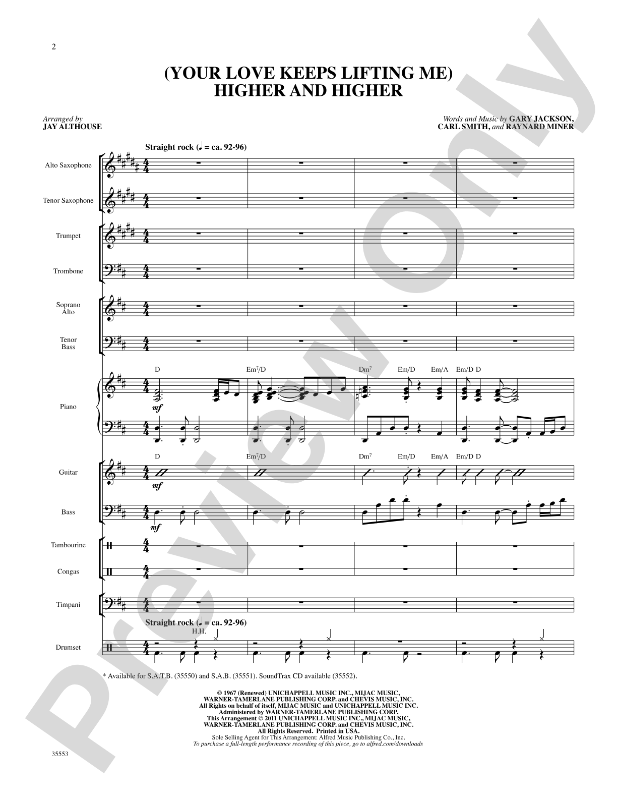 (Your Love Keeps Lifting Me) Higher and Higher: Score: Choral SoundPax