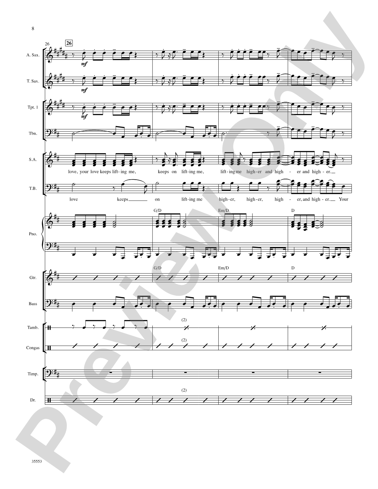 (Your Love Keeps Lifting Me) Higher and Higher: Score: Choral SoundPax