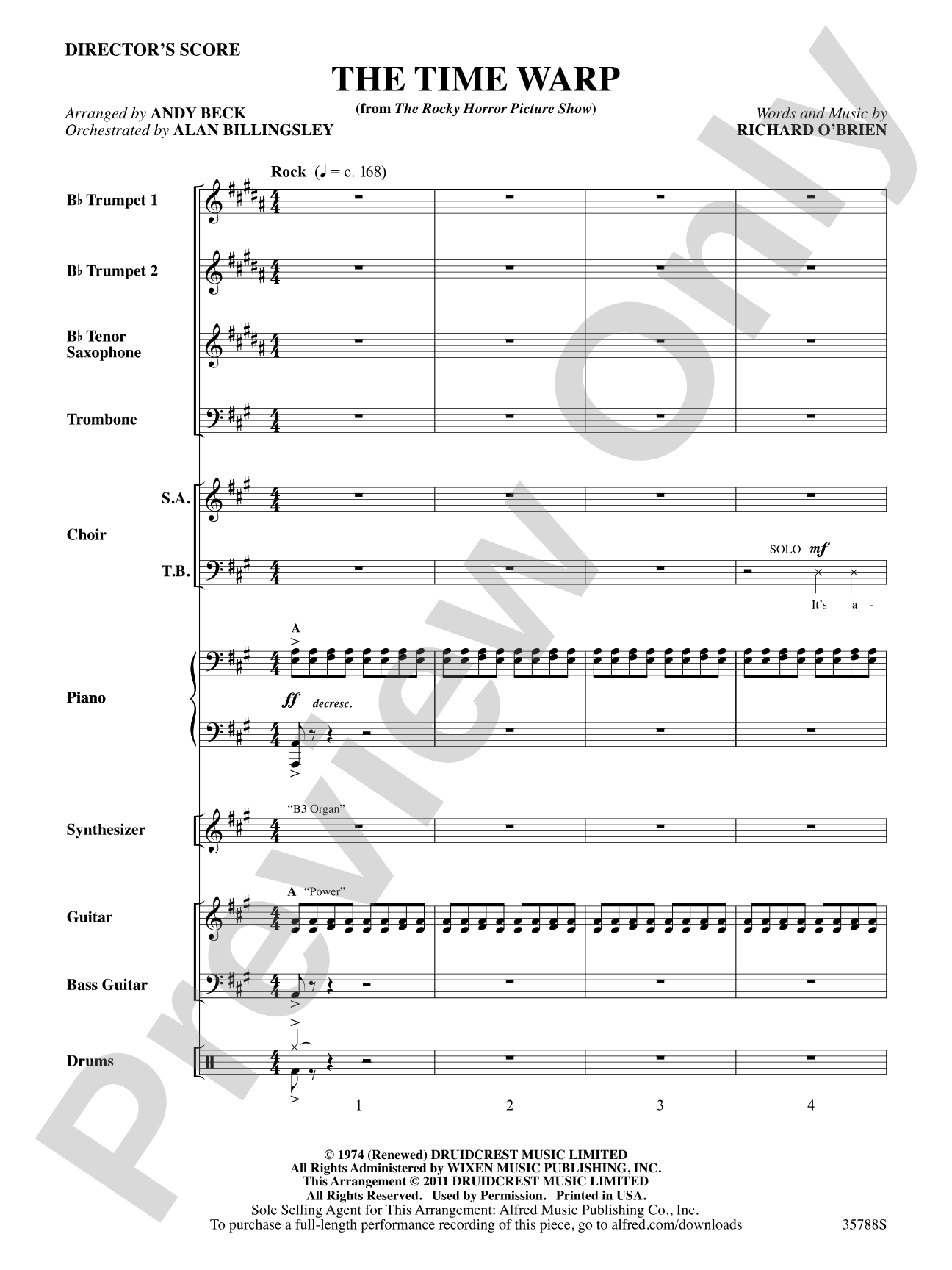 The Time Warp (from The Rocky Horror Picture Show): Choral SoundPax