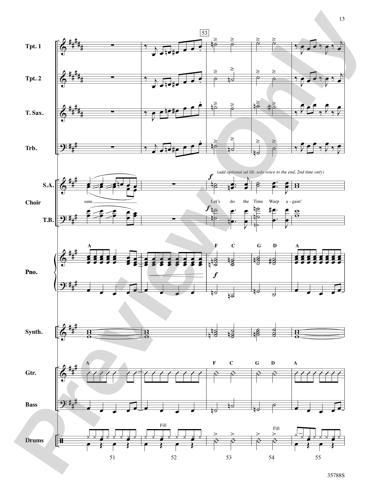 The Time Warp (from The Rocky Horror Picture Show): Choral SoundPax