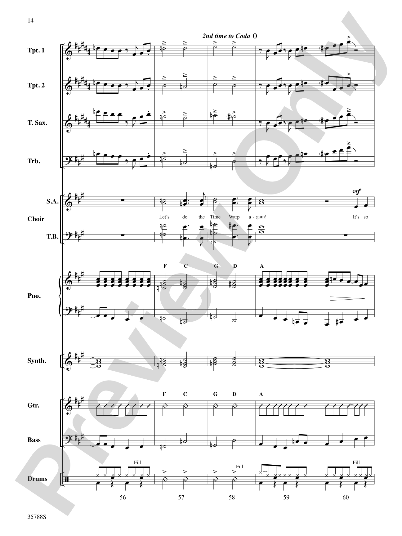 The Time Warp (from The Rocky Horror Picture Show): Choral SoundPax