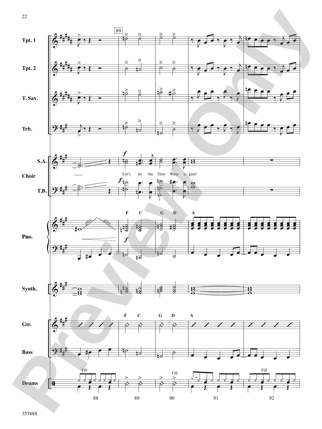 The Time Warp (from The Rocky Horror Picture Show): Choral SoundPax