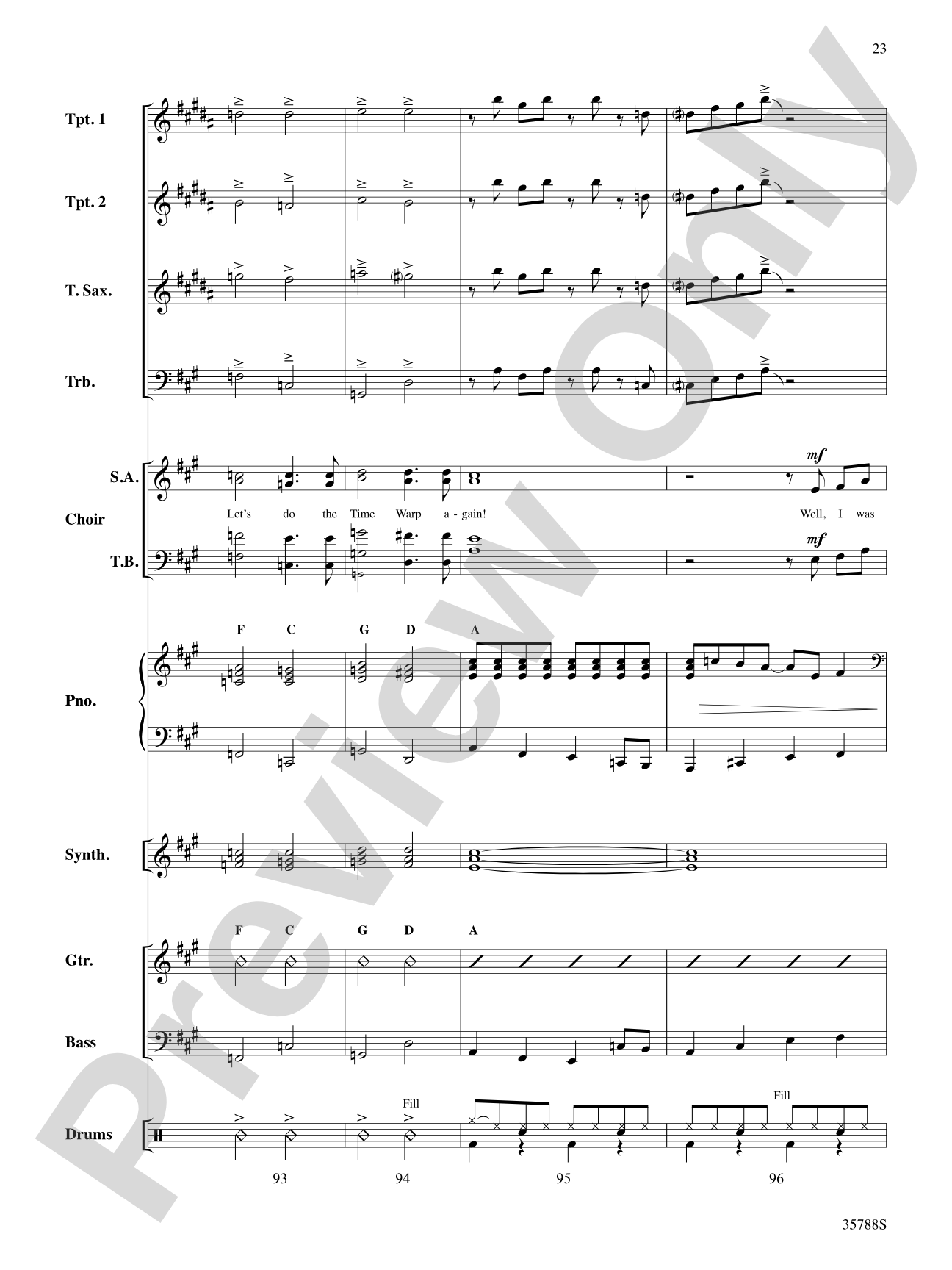 The Time Warp (from The Rocky Horror Picture Show): Choral SoundPax